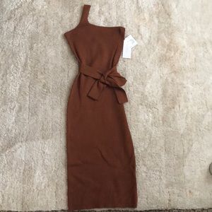 NWT Brown Ribbed Dress